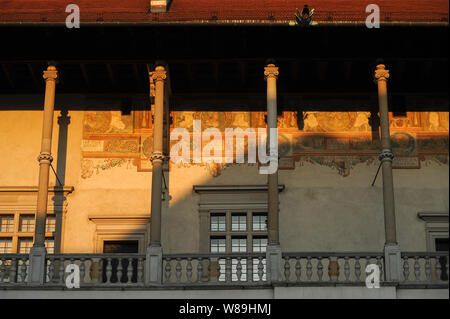 Renaissance Innenhof der Gotik Renaissance Königsschloss Wawel in Krakau Altstadt aufgeführt von der UNESCO zum Weltkulturerbe in Krakau, Polen. September 1. Stockfoto