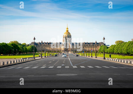 Les Invalides (nationale Residenz der Invaliden) - Komplex mit Museen und Sehenswürdigkeiten in Paris, Frankreich. Stockfoto