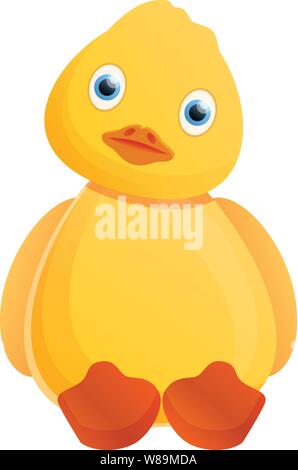Niedliche gelbe Ente Symbol. Cartoon von niedlichen gelben Ente vektor Symbol für Web Design auf weißem Hintergrund Stock Vektor