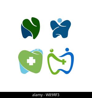 Zahnmedizinische Klinik Logo Zahn abstrakt Design vector Vorlage festlegen Stock Vektor