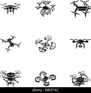 Lieferung drone Icon Set. Einfacher Satz von 9 Lieferung drone Vector Icons für Web Design auf weißem Hintergrund Stock Vektor
