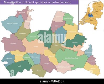 Utrecht ist die viertgrößte Stadt und eine Gemeinde der Niederlande Stock Vektor