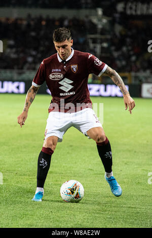 Turin, Italien. 08 Aug, 2019. Daniele Baselli von Torino FC in der UEFA Europa League dritte Qualifying Runde Fußballspiel zwischen Torino FC und Shakhtyor Soligorsk. Torino FC gewann 5-0 gegen Shakhtyor Soligorsk im Stadio Olimpico Grande Torino in Italien (Foto von Alberto Gandolfo/Pacific Press) Quelle: Pacific Press Agency/Alamy leben Nachrichten Stockfoto