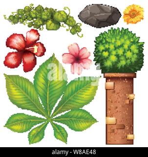 Eingestellt von isolierten Objekten Thema Gartenbau Abbildung Stock Vektor