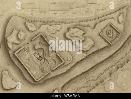 Dendera Topo Karte. Stockfoto