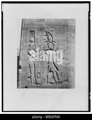 Dendérah (Tentyris) - Temple d'Athôr-face-et Cléopatre postérieure Caesarion - Felix Teynard. Stockfoto