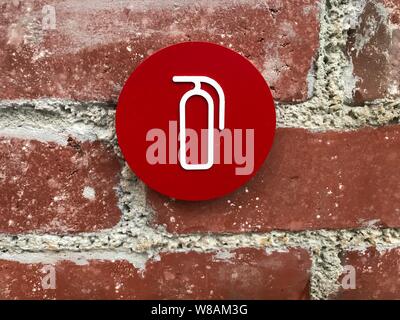 Schild für Feuerlöscher. Foto Bild Stockfoto