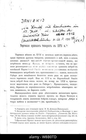 Der Handel mit Rauchwaren im 17. Jahrhundert (Janitzkij, russisch, 1912)-01. Stockfoto