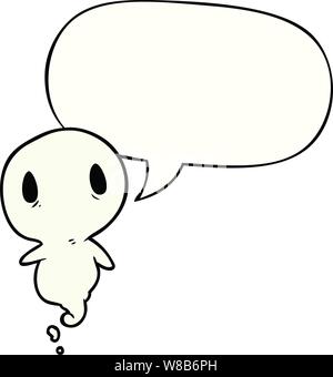 Cute cartoon Ghost mit Sprechblase Stock Vektor