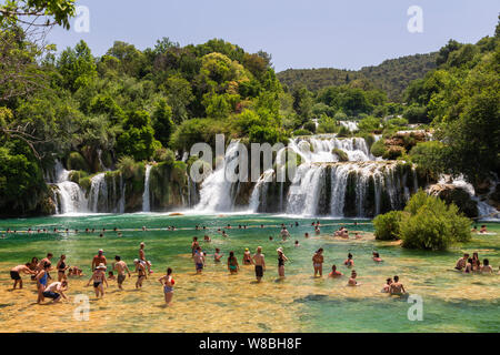 Skradinski Buk Wasserfälle im Nationalpark Krka, Kroatien Stockfoto