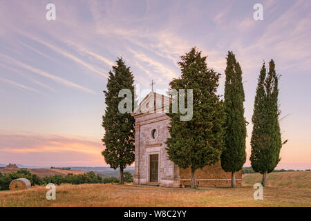 Cappella della Madonna di Vitaleta, San Quirico d'Orcia, Toskana, Italien, Europa Stockfoto