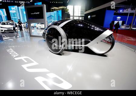 Ein Toyota FV2 Concept Car wird auf dem Display während der 16. Internationalen Automobil- Ausstellung in Shanghai, die auch als Auto Shanghai 2015, in Sha bekannt Stockfoto