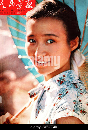 Diese Abdeckung der China Bildliche ausgestellt am 16. August 1959 bietet chinesische Schauspielerin Zhang Weina. Stockfoto