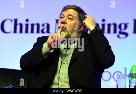 Apple Inc. Mitbegründer Stephen Gary'S teve' Wozniak auf dem World Business Forum in Hongkong, China, 2. Juni 2015 spricht. Der erste World Business Für Stockfoto