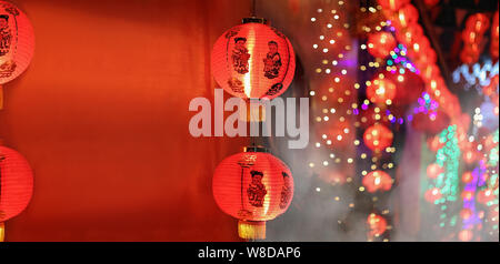 Chinesisches neues Jahr Laternen in Chinatown Stockfoto