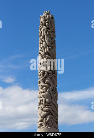 Oslo Norwegen - 22. Juni 2019: Monolith in Vigeland Park Stockfoto