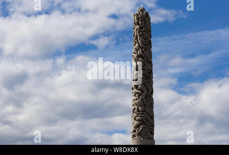 Oslo Norwegen - 22. Juni 2019: Monolith in Vigeland Park Stockfoto