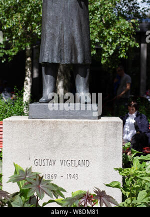 Oslo Norwegen - 22. Juni 2019: Der Denkmal Gustav Vigeland witn Name Stockfoto