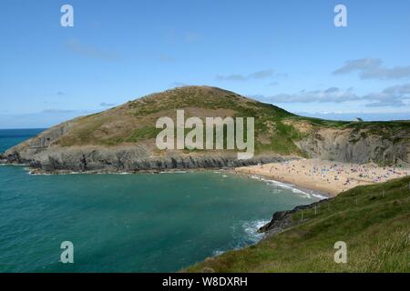 Mwnt Strand von Ceredigion Coast Path Cardigan Bay West Wales Küste Wales Cymru GROSSBRITANNIEN Stockfoto