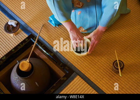 Japan, Honshu Island, Region Kansai, Kyoto, Teezeremonie, Tee Matcha Stockfoto