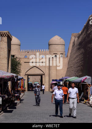 Ota-Gate, Stadtmauer, historischen Stadt Ichan Qala, Chiwa, Usbekistan, Asien, UNESCO Weltkulturerbe Stockfoto