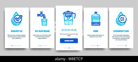 Wasseraufbereitung Reihen Vektor Onboarding Stock Vektor
