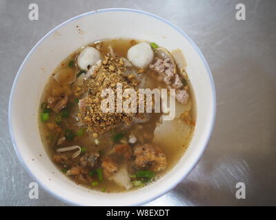 Noddle Suppe in Thailand, Street Food in Thailand Stockfoto