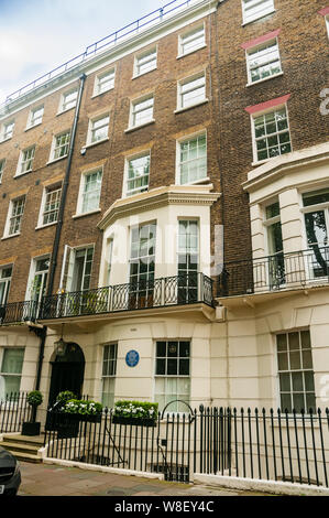 34 Montagu Square ehemals im Besitz von Ringo Starr und von ihm verwendet, John Lennon, Jimi Hendrix und Paul McCartney zu unterschiedlichen Zeiten. Stockfoto