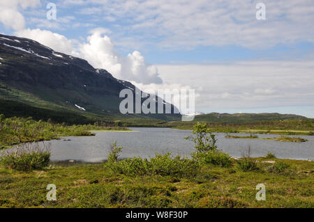 Auf der Fahrt von Schnweden / Pfalz beeindruckende Landschaften der norwegischen Grenze. Stockfoto