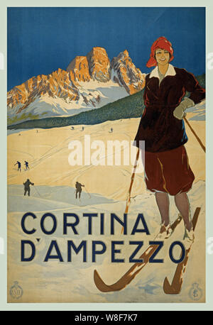 Cortina d'Ampezzo travel Poster Stockfoto