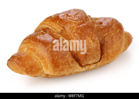Einzelne Croissant isoliert auf weißem Hintergrund Stockfoto