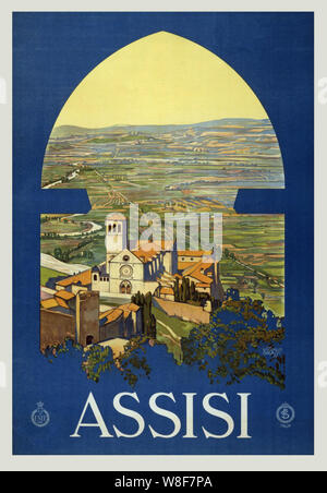 Assisi travel Poster Stockfoto