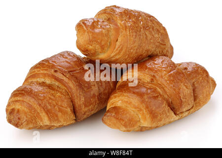 Schokoladencroissants isoliert auf weißem Hintergrund Stockfoto