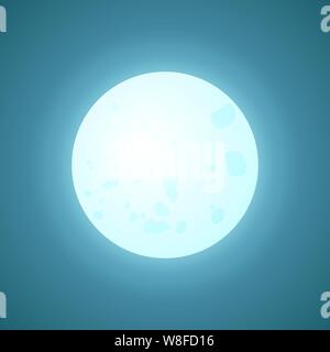 Eine Nahaufnahme Vollmond Vektor-illustration flachbild Cartoon Stil Stock Vektor