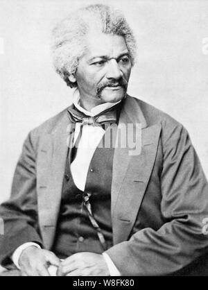 Jahrgang Porträt Foto amerikanischer Sozialreformer, Wahrheit, Redner, Schriftsteller und Staatsmann Frederick Douglass (Frederick Augustus Washington Bailey geboren) (c 1818 - 1895). Foto ca. 1870 von George Francis Schreiber. Stockfoto