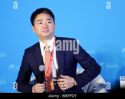 ------ Richard Liu Qiangdong, Vorsitzender und CEO von JD.com, besucht eine sub-forum während des Boao Forum für Asien Jährliche Konferenz 2015 in Qionghai Stadt, Stockfoto