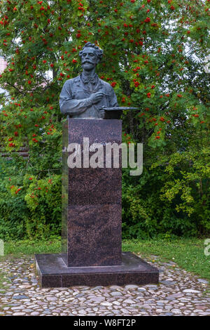 Denkmal für russische Künstler Isaak lewitan an einem Sommertag in Plyos, Russland. Stockfoto