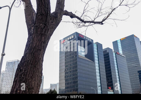 ---- Blick auf die Konzernzentrale von Anbang Insurance Group in Peking, China, 1. Februar 2015. Chinas Anbang Insurance Group, eine aktive Stockfoto