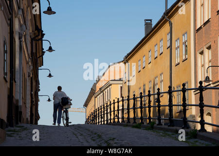 Blick auf die ‎Fashionable Nachbarschaft Stadtteil Södermalm, Stockholm, Schweden Stockfoto