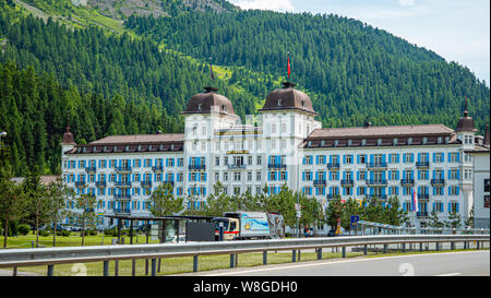 Kempinski Grand Hotel Des Bains in St. Moritz Schweiz - die Schweizer Alpen, Schweiz - 22. Juli 2019 Stockfoto