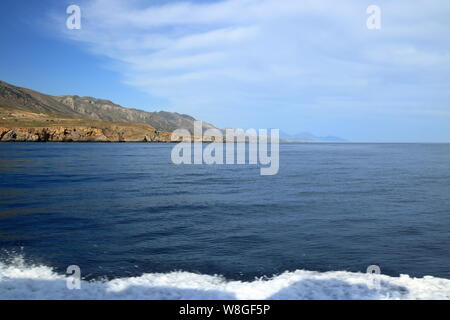 Die kleinen traditionellen Dorf Chora Sfakion, Sfakia, Chania, Kreta in Griechenland. Stockfoto