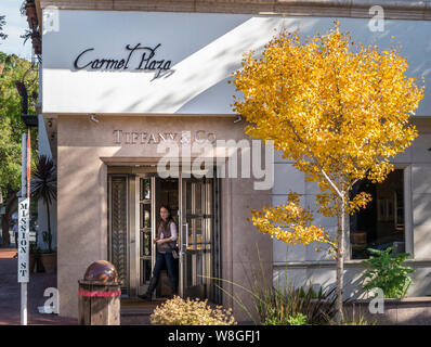 Tiffany & Co, Juwelier Carmel, Kalifornien renommierten Fine Jewelry Store auf Mission Street Carmel Plaza, Carmel, Monterey California USA herbstlichen Jahreszeit Stockfoto