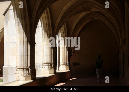 Premier cloître, dit Les Hôtes. Monastère royal de Brou. Bourg-en-Bresse. / Erste Kreuzgang, sagt Gastgeber. Das königliche Kloster von Brou. Bourg-en-Bresse. Stockfoto