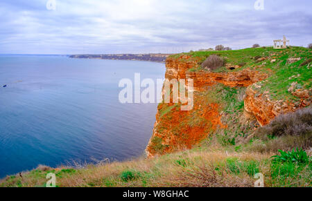 Kap Kaliakra - eine lange und schmale Landzunge im Südlichen Dobruja Region der nördlichen bulgarischen Schwarzmeerküste Stockfoto