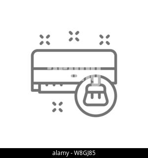 Klimaanlage Reinigung, luftbefeuchtung Symbol Leitung. Stock Vektor