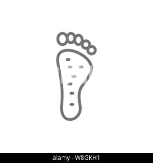 Thailändische Fußmassage, Fuß-Akupunktur Symbol Leitung. Stock Vektor