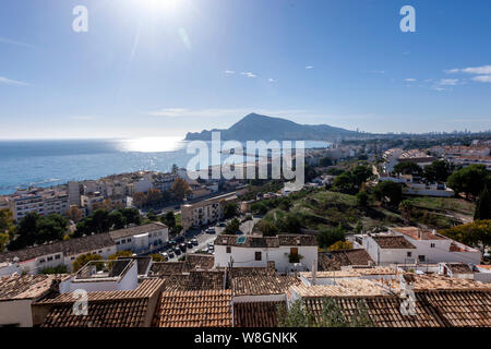 Mittelmeer von Altea, Alicante, Spanien Stockfoto