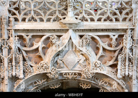 Sanctuaire de Marguerite d'Autriche. Eglise Saint-Nicolas-de-Tolentin de Brou. Bourg-en-Bresse. / Das Heiligtum von Margarete von Österreich. Saint-Nicolas-de- Stockfoto