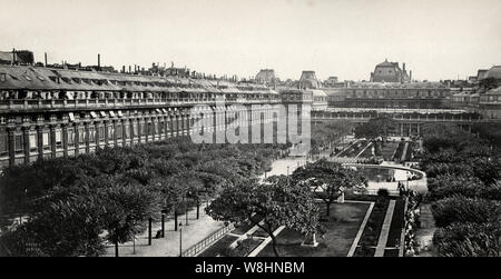 19 Vintage Fotografie - Gärten des Palais Royale, Paris, Frankreich Stockfoto