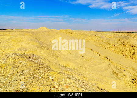 Landschaft von lissan Marl Felsen entlang der Arava Frieden Straße, im Süden Israels Stockfoto